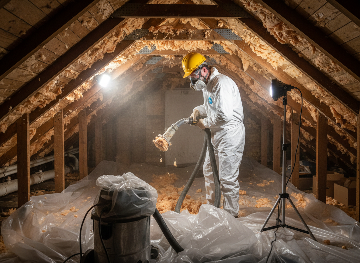 Attic spray foam removal in Cheltenham